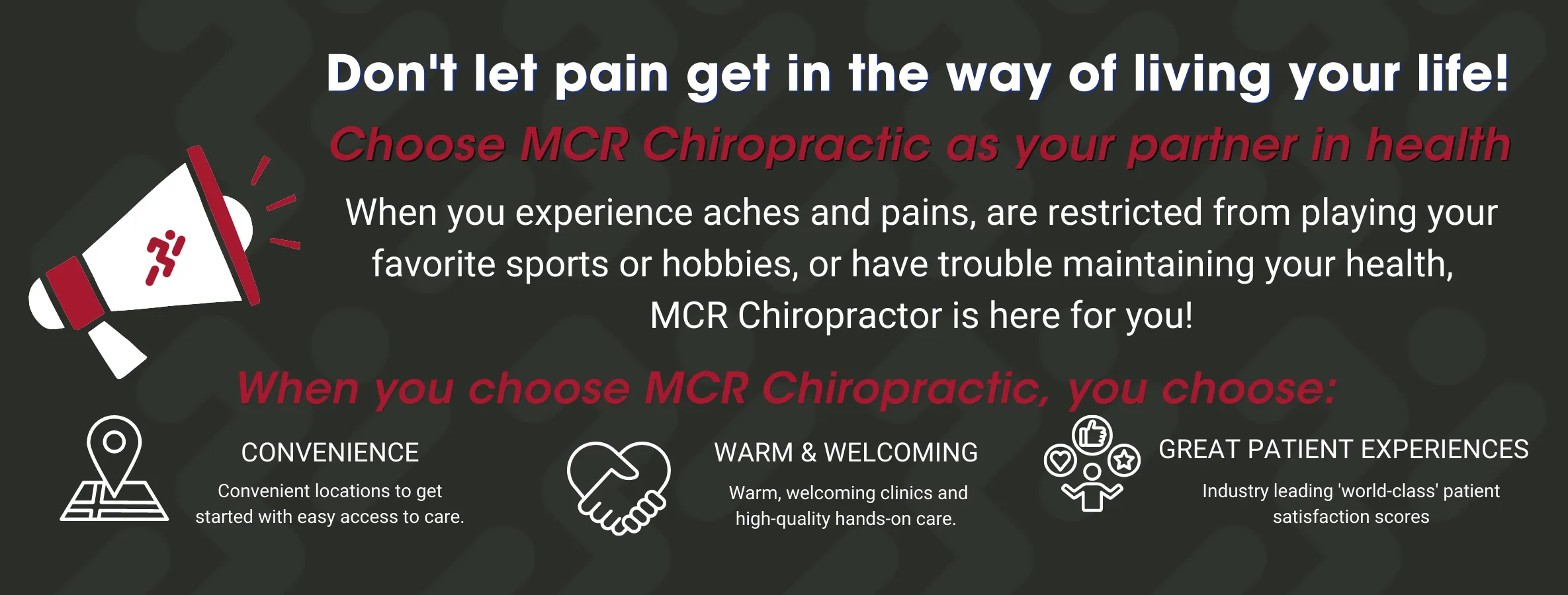 Image promoting MCR Chiropractic, emphasizing its role in a comprehensive healthcare team for better health and mobility.