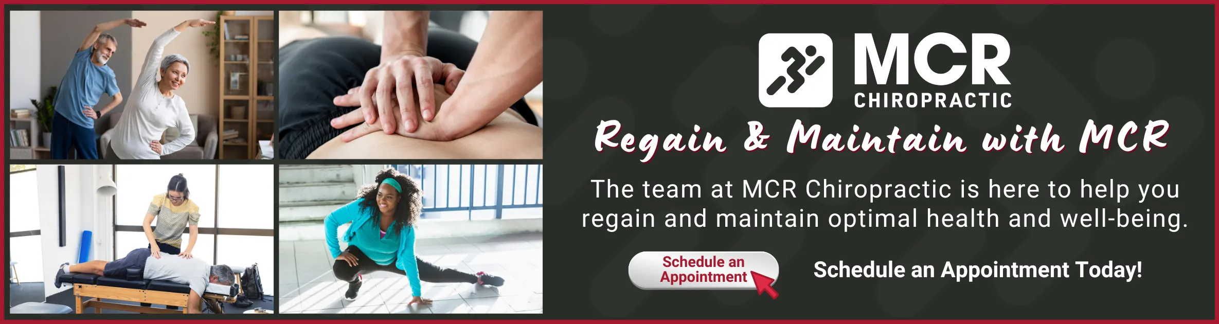 MCR website promotes physical therapy benefits, encouraging those in pain to seek help and regain their active lifestyle.