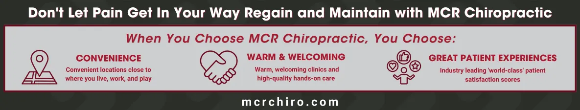 Don't let your pain get in the way MCR infographic benefits of choosing MCR for your care.
