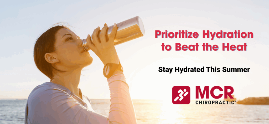 Image of woman drinking water after exercise.